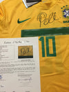 Autographed/Signed Pele Brazil Brasil Soccer Futbol World Cup Jersey JSA LOA COA