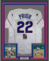 Framed Autographed/Signed Mark Prior 35x39 Chicago White Baseball Jersey JSA COA