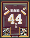 Framed Autographed/Signed John Riggins 35x39 Washington Burgundy Football Jersey JSA COA