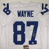 Autographed/Signed Reggie Wayne Indianapolis White Football Jersey JSA COA