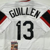 Autographed/Signed Ozzie Guillen Chicago Retro White Baseball Jersey JSA COA