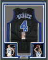 Framed Autographed/Signed JJ J.J. Redick 35x39 Duke Black College Basketball Jersey JSA COA