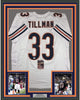 Framed Autographed/Signed Charles Tillman Peanut 35x39 Chicago White Football Jersey JSA COA