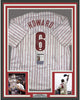 Framed Autographed/Signed Ryan Howard 06 MVP 35x39 Philadelphia Pinstripe Baseball Jersey JSA COA