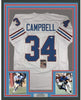 Framed Autographed/Signed Earl Campbell HOF 91 35x39 Houston White Football Jersey JSA COA