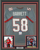 Framed Autographed/Signed Shaquil Shaq Barrett 35x39 Tampa Bay Pewter Grey Football Jersey PSA/DNA COA