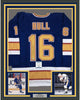 Framed Autographed/Signed Brett Hull 35x39 St. Louis Blue Hockey Jersey Beckett BAS COA by Hall of Fame Sports Memorabilia