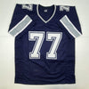 Autographed/Signed Tyron Smith Dallas Blue Football Jersey JSA COA