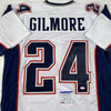 Autographed/Signed Stephon Gilmore New England White Football Jersey PSA/DNA COA