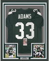 Framed Autographed/Signed Jamal Adams 35x39 New York Green 2019 Football Jersey JSA COA