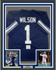 Framed Autographed/Signed Zach Wilson 35x39 BYU Blue College Football Jersey Beckett BAS COA