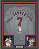Framed Autographed/Signed Trea Turner 35x39 Washington Grey Baseball Jersey JSA COA