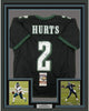 Framed Autographed/Signed Jalen Hurts 35x39 Philadelphia Black Football Jersey JSA COA
