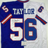 Autographed/Signed Lawrence Taylor New York Split Football Jersey Beckett BAS COA