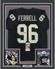 Framed Autographed/Signed Clelin Ferrell 35x39 Oakland Black Football Jersey JSA COA