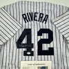 Autographed/Signed Mariano Rivera New York Pinstripe Baseball Jersey JSA COA/LOA