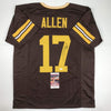 Autographed/Signed Josh Allen Wyoming Brown College Football Jersey JSA COA