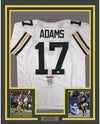 Framed Autographed/Signed Davante Adams 35x39 Green Bay Packers White Football Jersey JSA COA