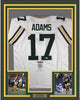 Framed Autographed/Signed Davante Adams 35x39 Green Bay Packers White Football Jersey JSA COA