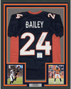 Framed Autographed/Signed Champ Bailey 35x39 Denver Blue Football Jersey Beckett BAS COA