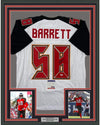 Framed Autographed/Signed Shaquil Barrett 35x39 Tampa Bay White Football Jersey PSA/DNA COA
