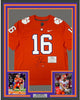 Framed Autographed/Signed Trevor Lawrence 35x39 Clemson Tigers Orange Authentic Nike College Football Jersey Fanatics COA