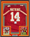 Framed Autographed/Signed Sammy Watkins 35x39 Kansas City Red Football Jersey Beckett BAS COA