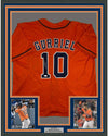 Framed Autographed/Signed Yulieski Yuli Gurriel 35x39 Houston Orange Baseball Jersey JSA COA