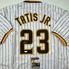 Autographed/Signed Fernando Tatis Jr. San Diego Pinstripe Baseball Jersey JSA COA by Hall of Fame Sports Memorabilia