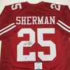 Autographed/Signed Richard Sherman San Francisco Red Football Jersey Beckett BAS COA