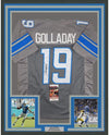 Framed Autographed/Signed Kenny Golladay 35x39 Detroit Grey Football Jersey JSA COA