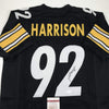 Autographed/Signed James Harrison Pittsburgh Black Football Jersey JSA COA