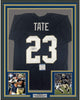 Framed Autographed/Signed Golden Tate 35x39 Notre Dame Blue College Football Jersey Beckett BAS COA