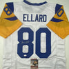 Autographed/Signed Henry Ellard Los Angeles LA White Football Jersey JSA COA by Hall of Fame Sports Memorabilia
