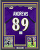 Framed Autographed/Signed Mark Andrews 35x39 Baltimore Purple Football Jersey Beckett BAS COA