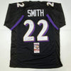 Autographed/Signed Jimmy Smith Baltimore Black Football Jersey JSA COA