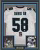 Framed Autographed/Signed Thomas Davis Sr. 35x39 Carolina White Football Jersey JSA COA