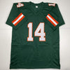 Autographed/Signed Vinny Testaverde Miami Green College Football Jersey JSA COA