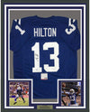 Framed Autographed/Signed TY T.Y. Hilton 35x39 Indianapolis Blue Football Jersey PSA/DNA COA