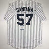 Autographed/Signed Johan Santana Minnesota Pinstripe Baseball Jersey Beckett BAS COA