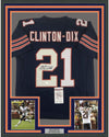 Framed Autographed/Signed Haha Ha Ha Clinton-Dix 35x39 Chicago Blue Block Football Jersey JSA COA