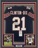 Framed Autographed/Signed Haha Ha Ha Clinton-Dix 35x39 Chicago Blue Block Football Jersey JSA COA