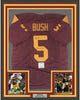 Framed Autographed/Signed Reggie Bush 05 Heisman 35x39 USC Southen Cal Maroon College Football Jersey Beckett BAS COA