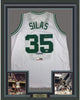 Framed Autographed/Signed Paul Silas 35x39 Boston White Basketball Jersey PSA/DNA COA