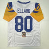 Autographed/Signed Henry Ellard Los Angeles LA White Football Jersey JSA COA by Hall of Fame Sports Memorabilia