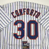 Autographed/Signed Michael Conforto New York NY Pinstripe Baseball Jersey JSA COA