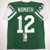 Autographed/Signed Joe Namath New York Green Football Jersey JSA COA
