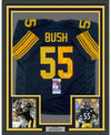 Framed Autographed/Signed Devin Bush 35x39 Pittsburgh Color Rush Football Jersey JSA COA
