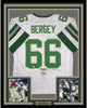 Framed Autographed/Signed Bill Bergey 35x39 Philadelphia White Football Jersey JSA COA