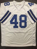 Autographed/Signed Daryl Moose  Johnston Dallas Cowboys White Football Jersey JSA COA